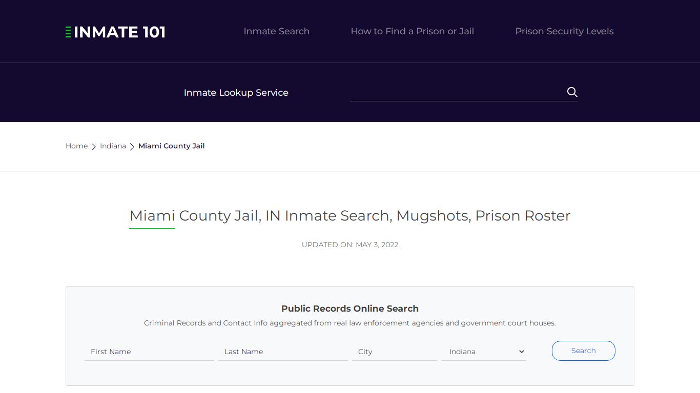 Miami County Jail, IN Inmate Search, Mugshots, Prison ...